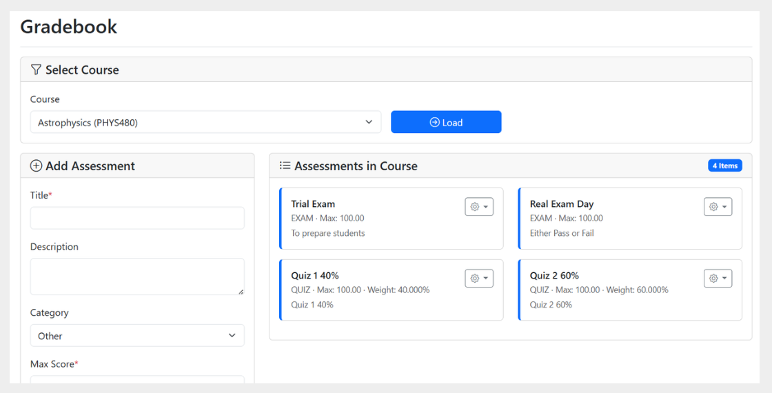 Gradebook Student System